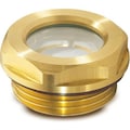 J.W. Winco Brass Fluid Level Sight Glass w/ Reflector - M27 x 1.5 Thread - J.W. Winco 270XOD4/A 743.2-18-M27X1.5-A